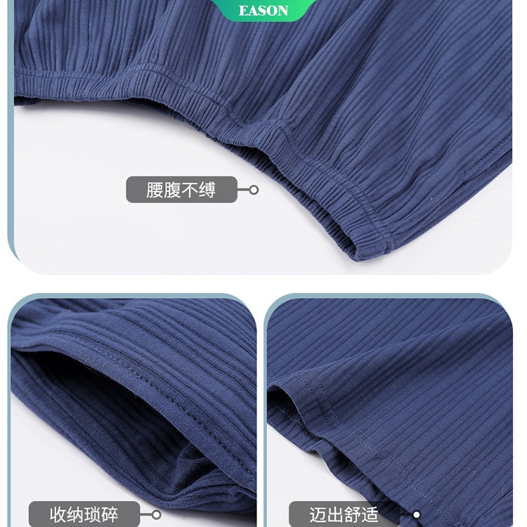 Bộ Đồ Ngủ Tay Ngắn Chất Liệu Cotton In Họa Tiết Kẻ Sọc Kèm Quần Ngắn Co Giãn Thời Trang Mùa Hè Cho Nam WT41