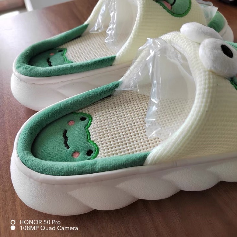 Dép lông ếch xanh .