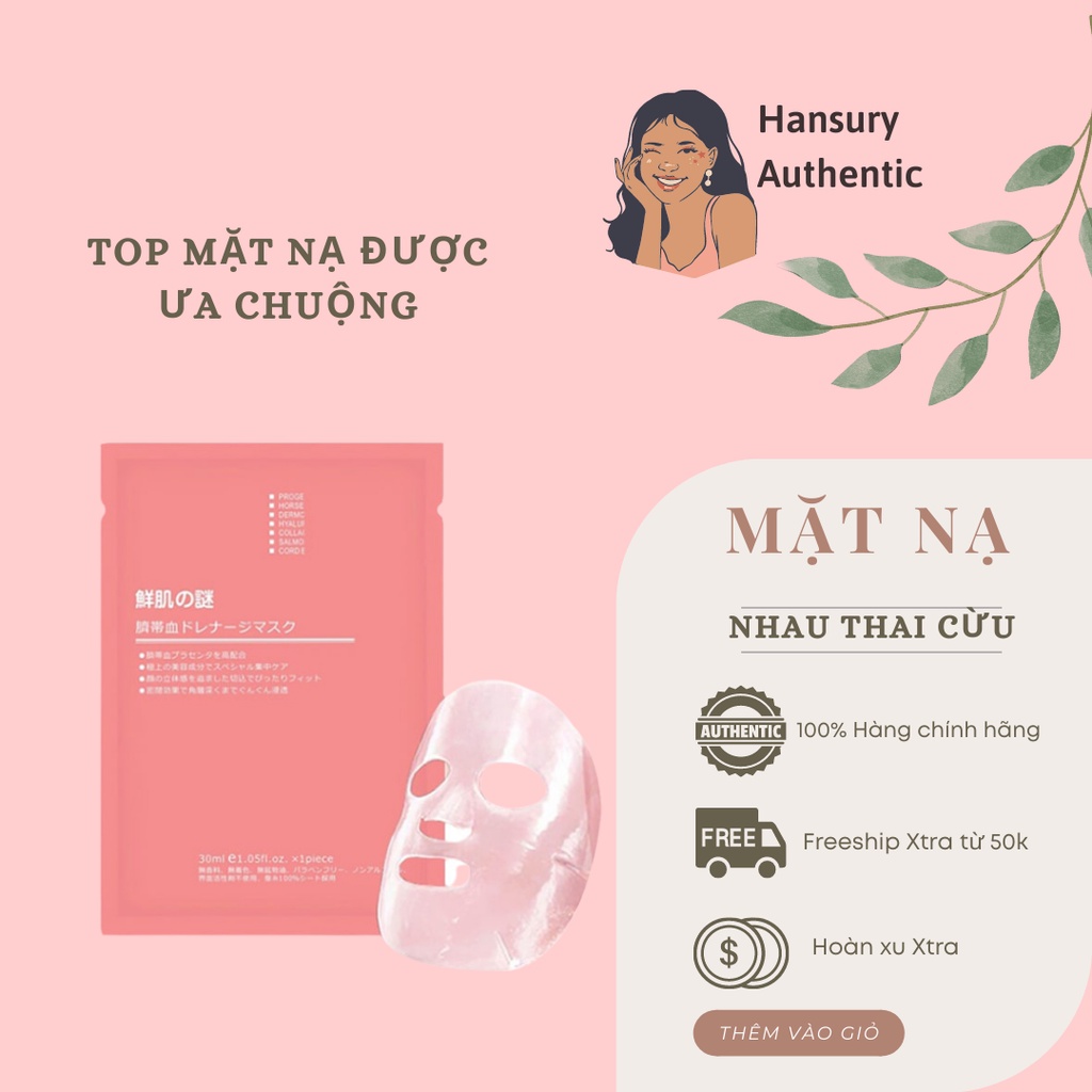 Mặt Nạ Nhau Thai Cừu [HÀNG CHUẨN AUTH] Mặt Nạ Rwine Beauty Stem Cell Placenta Mask Nhật Bản (Date mới) CS23