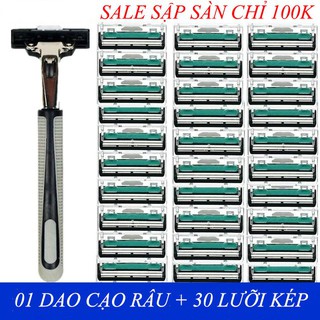 Combo 1 dạo cạo râu và 30 lưỡi dao kép Dao cạo râu