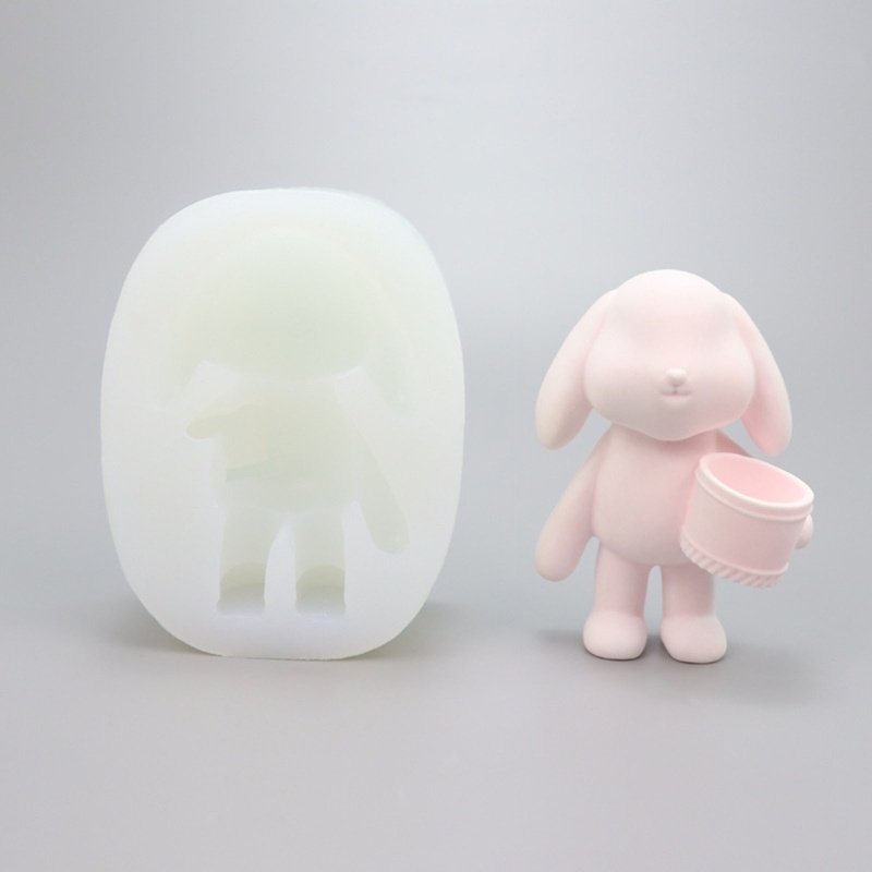 Khuôn Silicone Làm Bánh / Xà Phòng Hình Thỏ 3D DIY