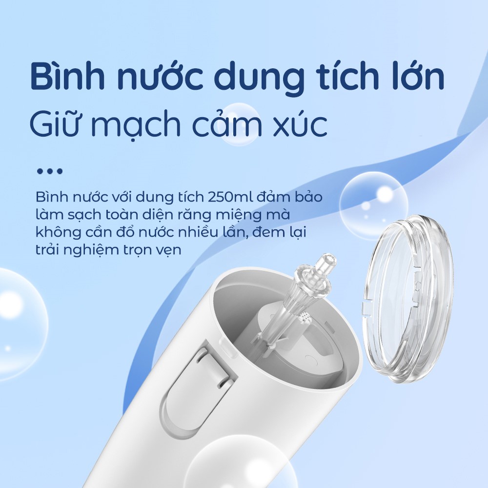 Máy Tăm Nước Thông Minh iSmile ES50 - Màn Hình LED - Công Nghệ Siêu Âm - Cảm Biến Áp Suất -Vệ Sinh Răng Niềng, Chỉnh Nha