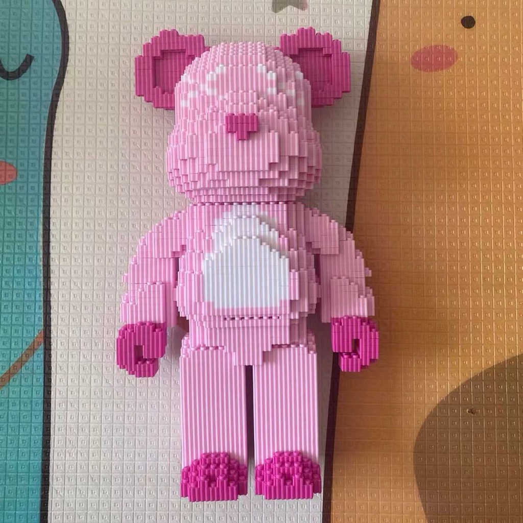 Lego Kaws gấu Bearbrick 36 cm mode người sắt Iron man đồ chơi lắp ráp trưng bày, trang trí bàn học, quà tặng độc đáo