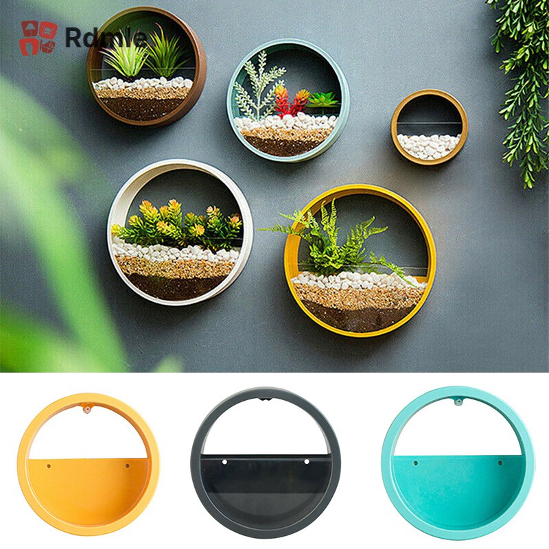 Chậu hoa treo tường hình tròn trang trí nhà cửa