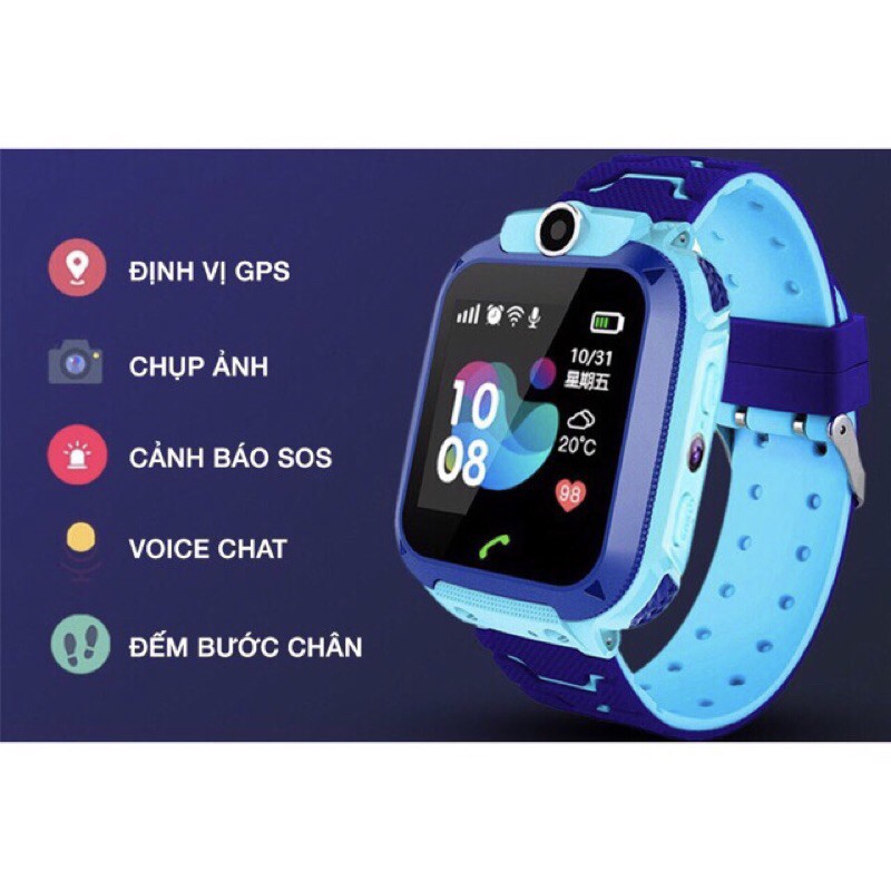 Đồng hồ thông minh trẻ em lắp sim nghe gọi định vị A28 hỗ trợ tiếng việt