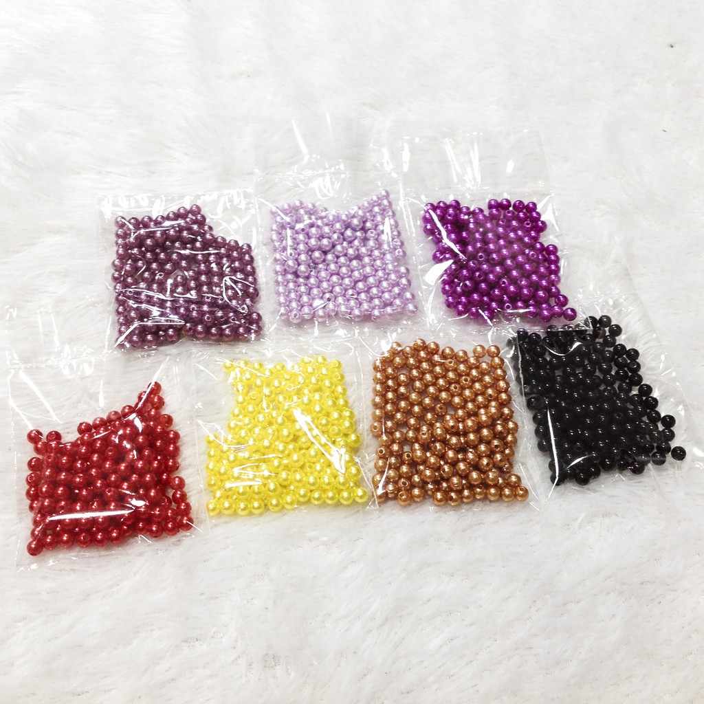 Gói 150 hạt cườm trai nhựa size 5mm làm vòng tay handmade nhiều màu siêu xinh