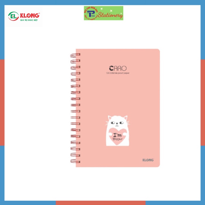 Sổ lò xo kép KLONG Caro B5 bìa cứng - 200 trang; MS: 297