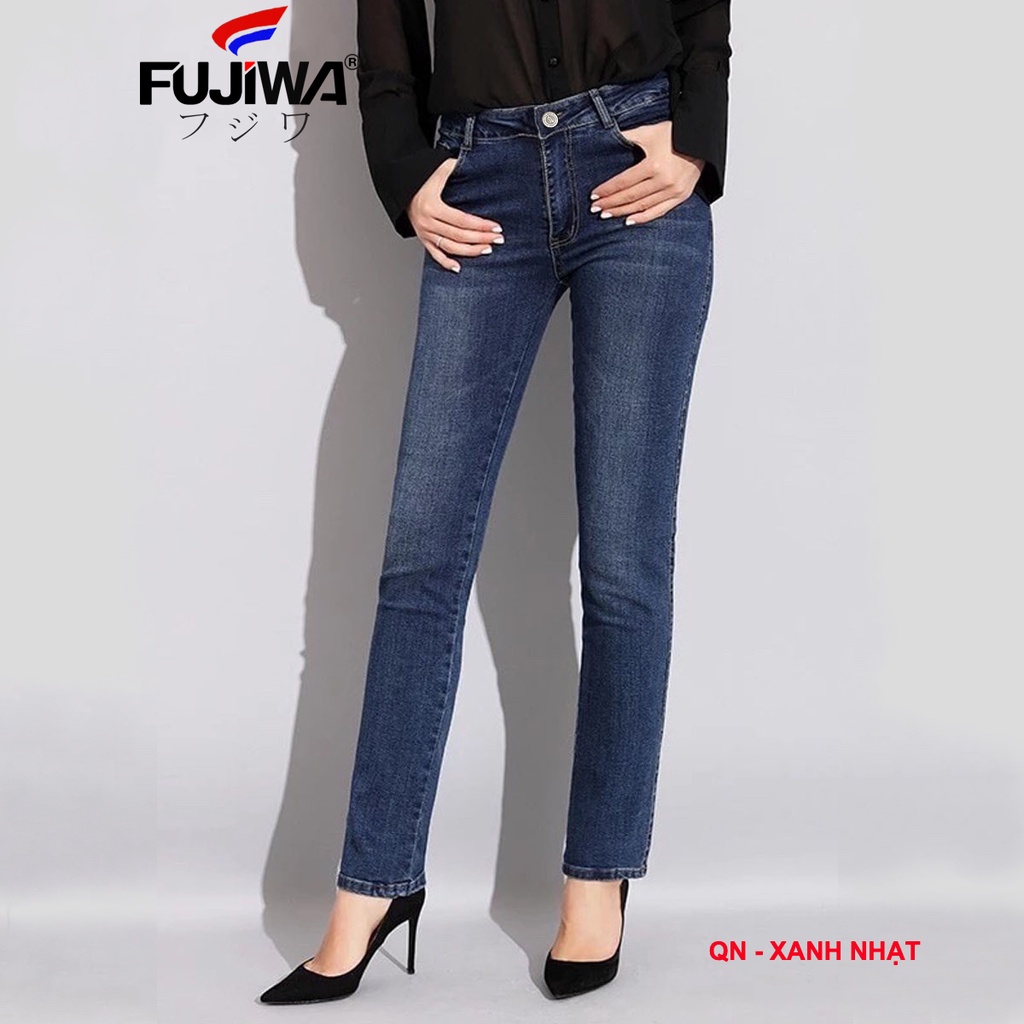 Quần Jean Nữ Ống Đứng FUJIWA - QN. Quần Ống Đứng Không Ôm, Co Giãn Tốt. Size 26, 27, 28, 29, 30, 31, 32 (42kg - 70kg)