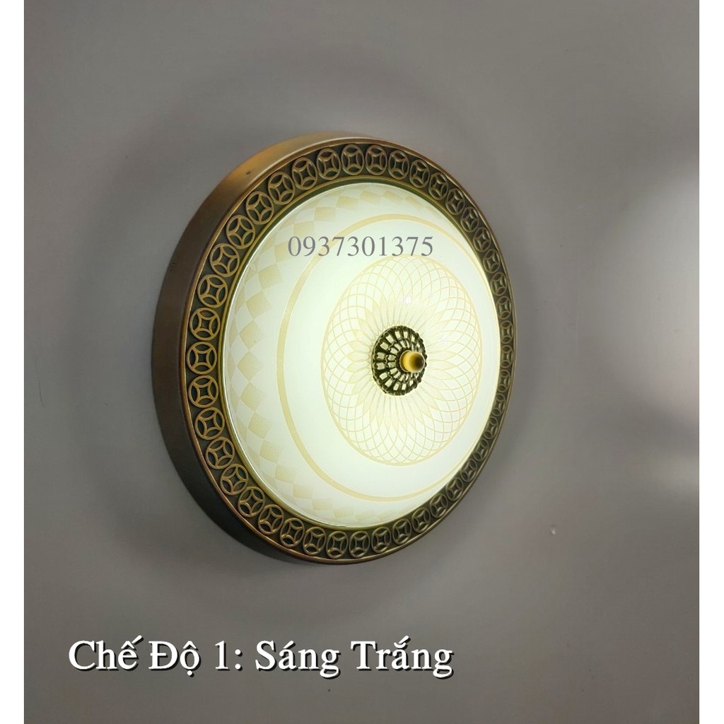 Đèn Óp Trần Viền Đồng Cao Cấp Y018 Ánh Sáng Led 3 Chế Độ