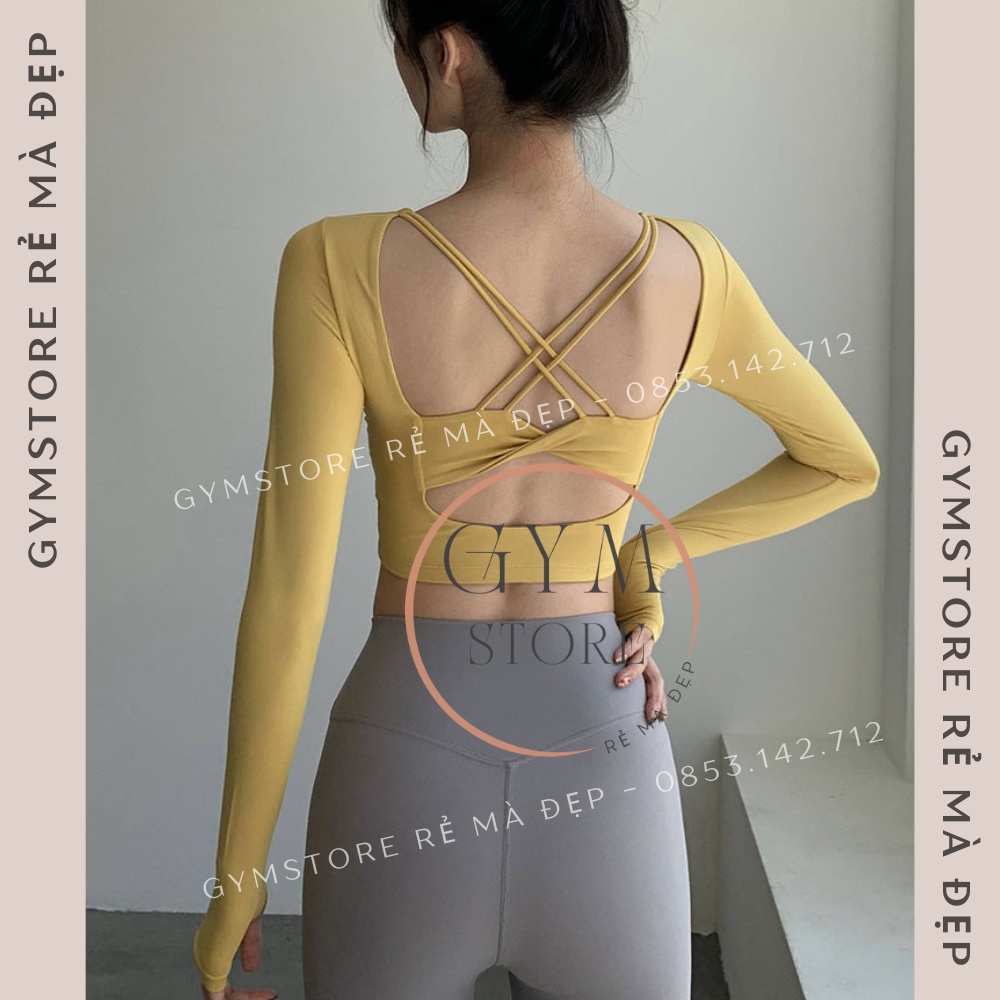 Áo Tập Gym ❤️𝐇𝐀̀𝐍𝐆 𝐗𝐈̣𝐍❤️ Áo Thể Thao Nữ Có Mút Ngực Croptop Dài Tay Đồ Tập Rẻ Đẹp 𝐆𝐘𝐌𝐒𝐓𝐎𝐑𝐄 772