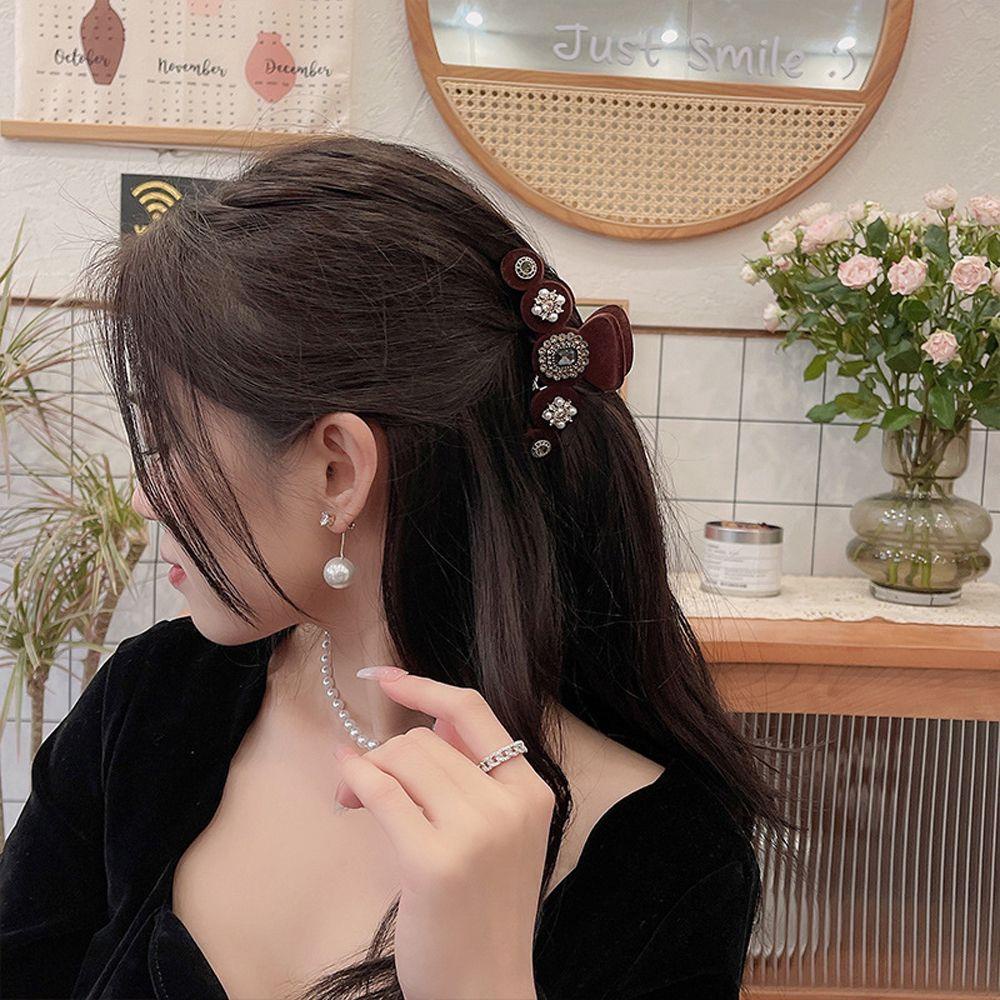 Kẹp Tóc Nhung Mùa Thu WMES15H Cho Nữ|Balo Phong Cách Baroque Thời Trang Năng Động|Kẹp Tóc Hình Cá Mập Dễ Thương