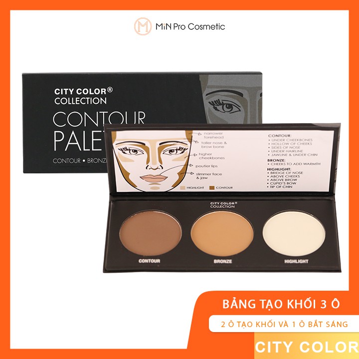 Bảng phấn highlight và tạo khối City Color Contour Effects 3 ô