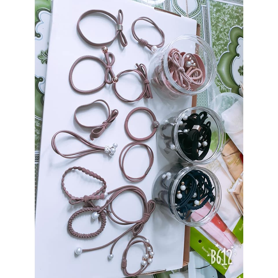 Hộp Chun Buộc Tóc Siêu Xinh 12 Chiếc
