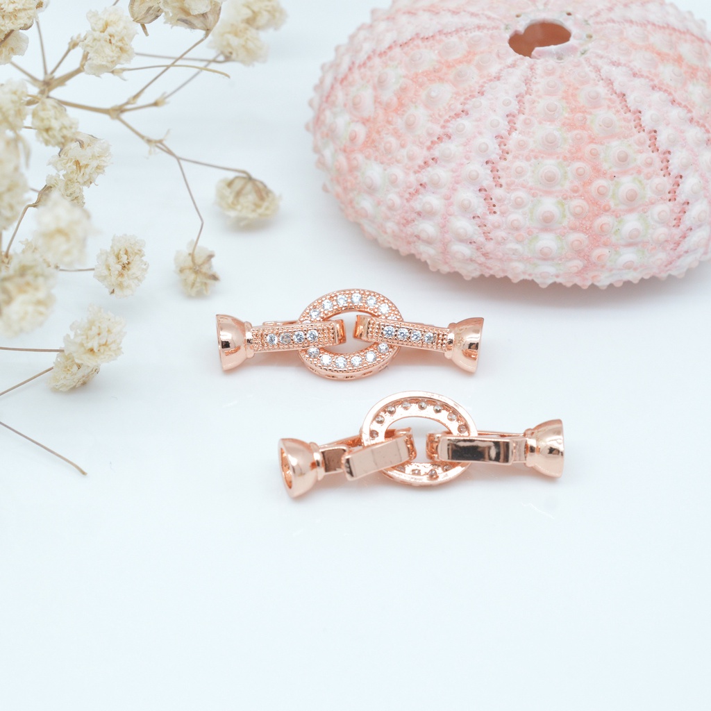 1 Khóa Cài Hình Oval Bằng Đá Zircon Micro Dùng Làm Trang Sức DIY