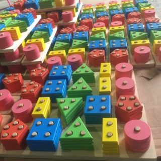 ĐỒ CHƠI GỖ THẢ HÌNH KHỐI MONTESSORI THÔNG MINH CHO BÉ (Đồ Chơi Trẻ Em)