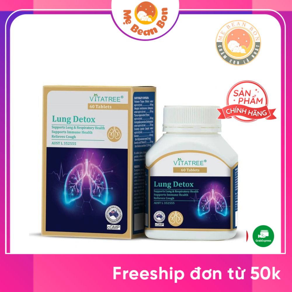 Viên uống Vitatree Lung Detox 60 viên của Úc giúp giải độc phổi