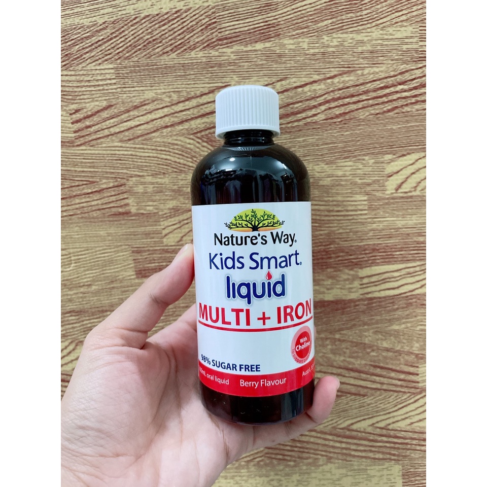 Siro Nature's Way bổ sung vitamin tổng hợp và sắt Smart Liquid Multi + Iron 200ml của Úc Nature way cho bé từ 1 tuổi