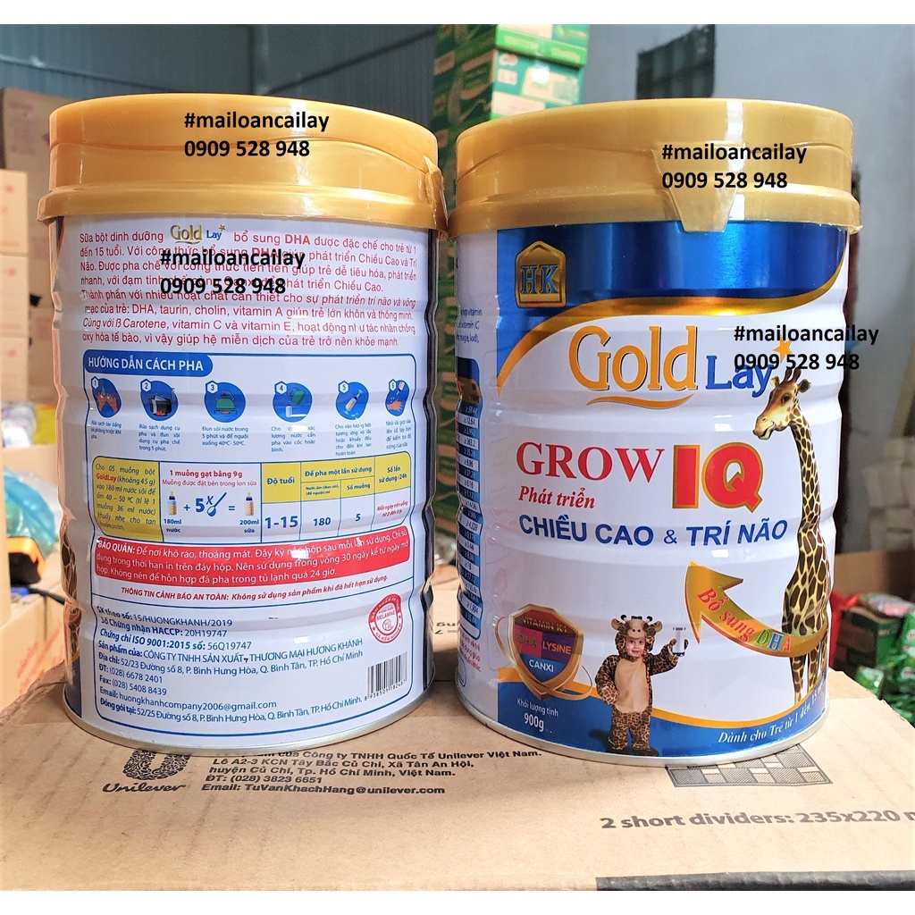 Sữa Bột Gold Lay Grow IQ 900g