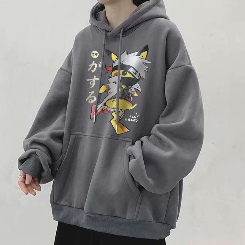 Áo Hoodie In Họa Tiết Hoạt Hình Phong Cách Nhật Hàn Cho Nam 5 Màu (M-8Xl)