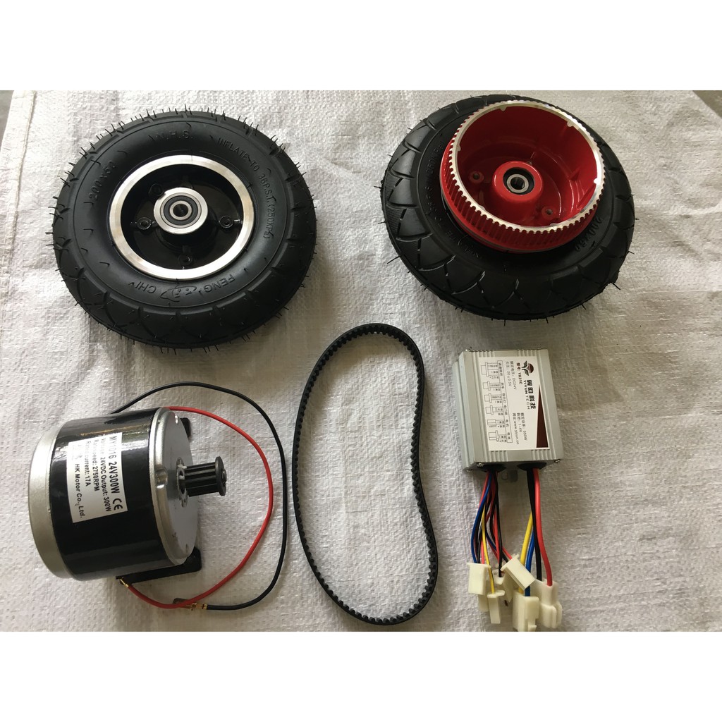 COMBO bộ chế bánh xe điện 8 inh MOTOR 24V-250W