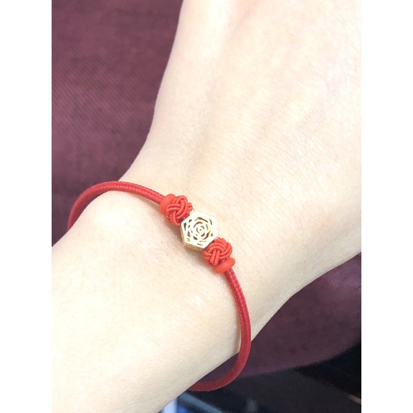Charm 10k hoa hồng hình lục giác,Charm lục giác in hoa hồng Au 10k-Minh Tâm Jewelry