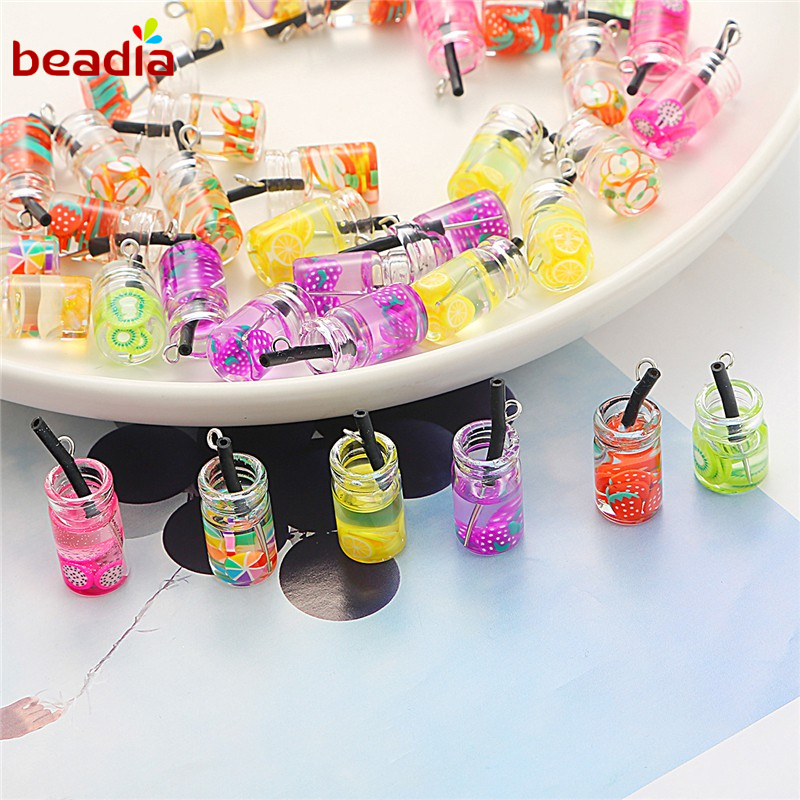 BEADIA Mặt Vòng cổ Lọ Điều Ước Thủy Tinh Mini Lấp Lánh (Có Lỗ)