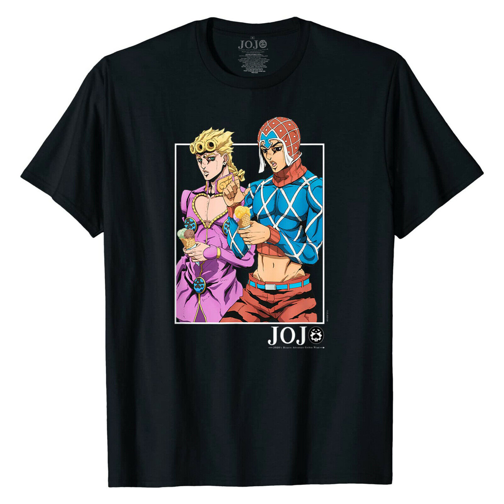 JoJo's Bizarre Adventure Enjoying Ice Cream Black T-Shirt Anime Mens Medium