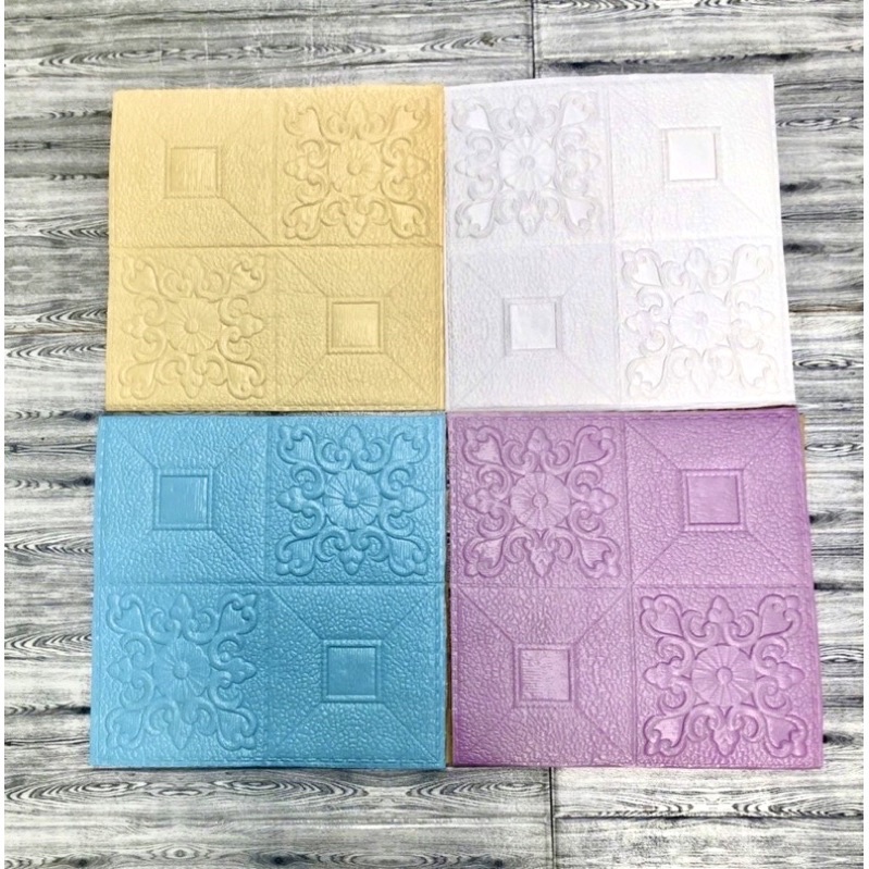 Xốp dán tường 3D Hoa Văn Tim, Cổ Điển khổ lớn 70x70cm