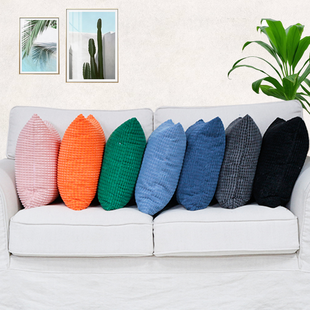 Custom size 30x50 40x40 45x45 50x50 60x60 65x65 70x70 cm Soft Jumbo Cord Corduroy Cushion Cover Large Striped Throw Pillow Case Home Sofa Room Car Office Chair Decor