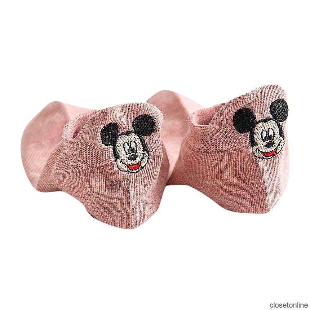 Vớ Cotton Cổ Ngắn In Hình Chuột Mickey Dễ Thương