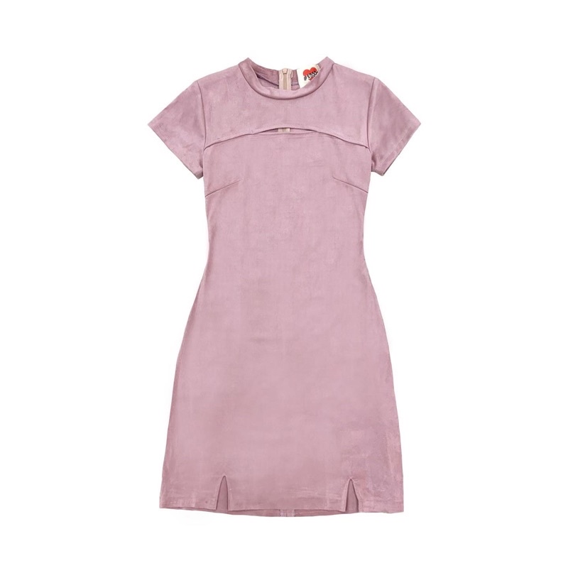 Váy Cut-out body da lộn / uni