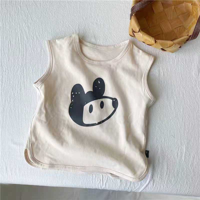 Áo Thun Cotton Sát Nách Phong Cách Phương Tây Dễ Phối Đồ Thời Trang Mùa Hè Cho Bé Trai Và Gái
