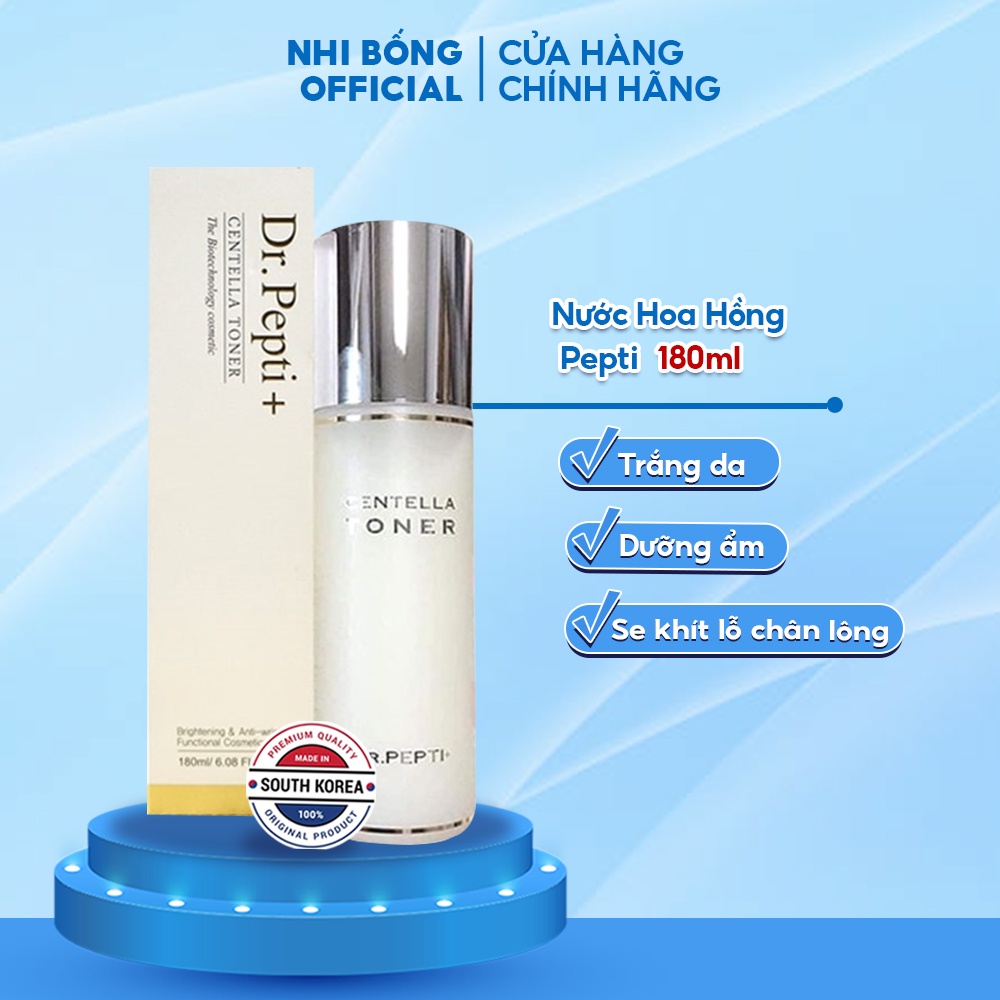Nước Hoa Hồng - Toner Căng Bóng Dr.pepti Hàn Quốc 180ml Mẫu Mới Nhất Có Vòi Gấp Đôi Lượng Pepti