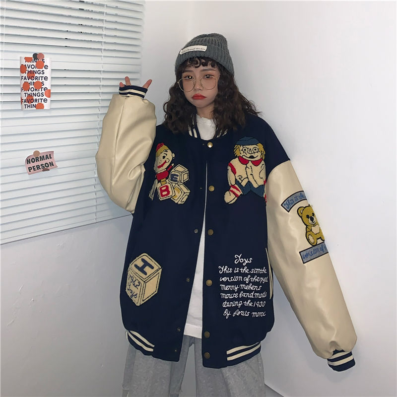 Áo Khoác Bóng Chày Form Rộng Phong Cách Mỹ Dành Cho Nữ | BigBuy360 - bigbuy360.vn