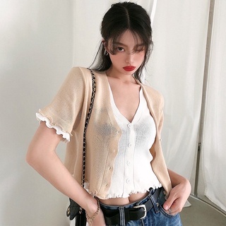 Áo croptop len 2 lớp Ulzang