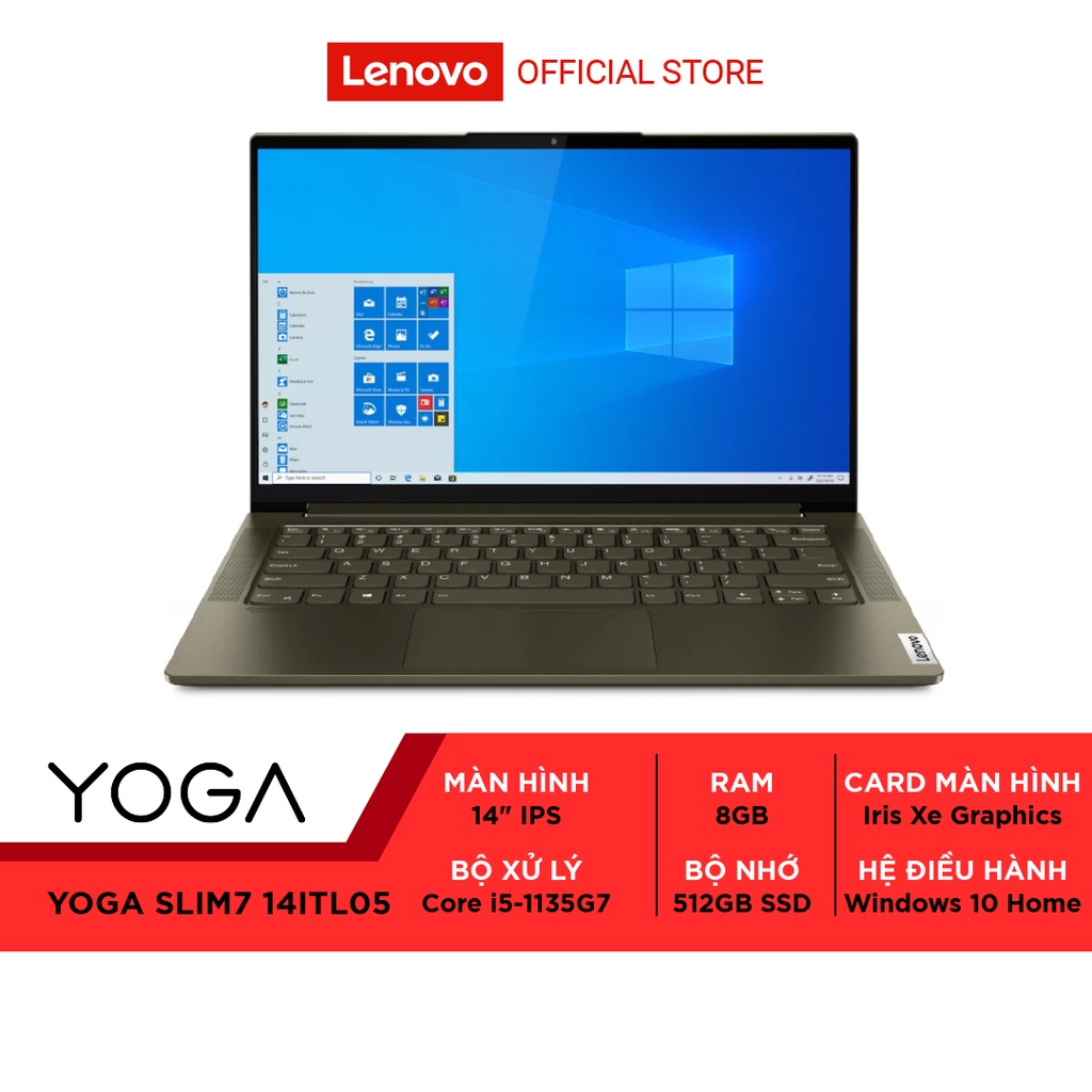 [Mã ELMALL1TR giảm 5% đơn 3TR] Laptop Lenovo Yoga Slim 7 14ITL05 82A3002QVN (Core i5-1135G7/8GB RAM/512GB SSD/14-inch FH