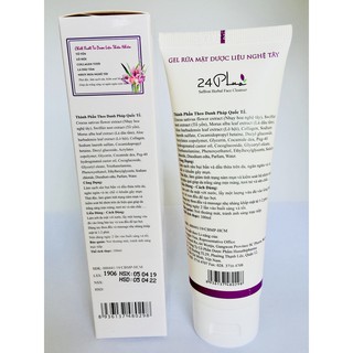 Gel rửa mặt dược liệu Nghệ Tây24 plus chính hãng Chai 100ml CND01