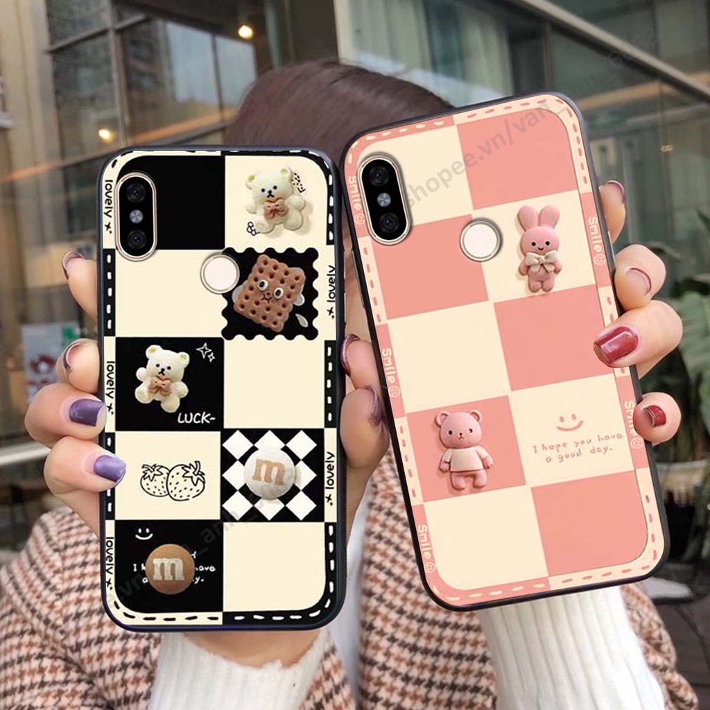 Ốp lưng Xiaomi Mi A2 hình gấu, kẹo dễ thương cute