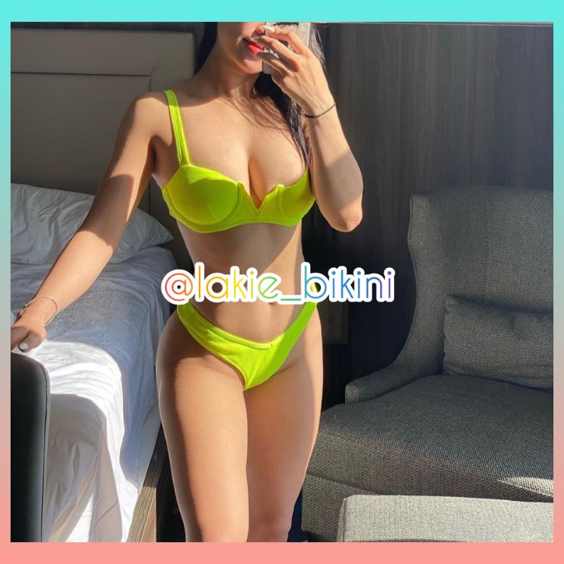 Bikini 2 Mảnh Xanh Lá Neon Dạ Quang Sexy Sang Chảnh, Đồ Bơi Tông Xanh Lá Đi Biển Nhiều Mẫu Cao Cấp