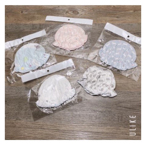 Mũ tai bèo cotton nỉ co dãn cho bé sơ sinh 0-3m