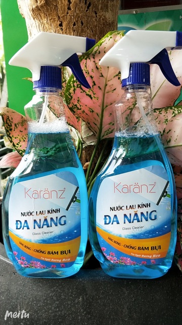 [FREESHIP] Nước lau kính, nước xịt kiếng đa năng hương hoa Karanz 520ml, sử dụng bè mặt nhựa, kiếng, gạch, gỗ