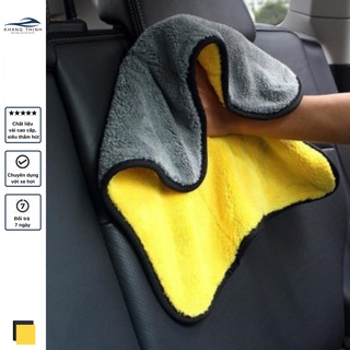 Khăn lau ô tô xe hơi đa năng microfiber màu vàng 2 lớp cao cấp khăn lau - ảnh sản phẩm 2