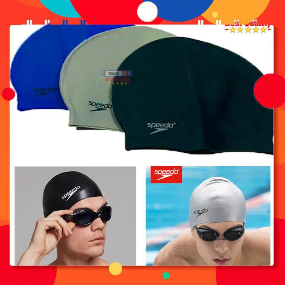 Nón Bơi Trùm Tai SPEEDO - Chất Liệu Silicone Đàn Hồi - Mũ Bơi Thiết Kế Thời Trang Cao Cấp ( Ngẫu Nhiên )