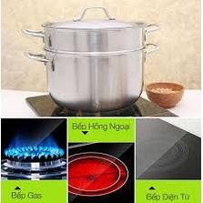 Bộ Nồi Xửng Hấp Inox Fivestar 32cm,3 Đáy,đun bếp từ-Nồi luộc gà,hấp bánh,nấu xôi dày đẹp,chính hãng,giá rẻ-bảo hành 60T