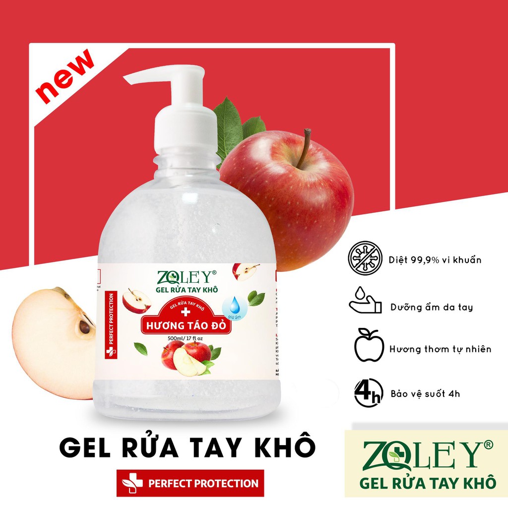 Chai Gel Rửa Tay Khô Zoley 500ml - Vòi Nhấn