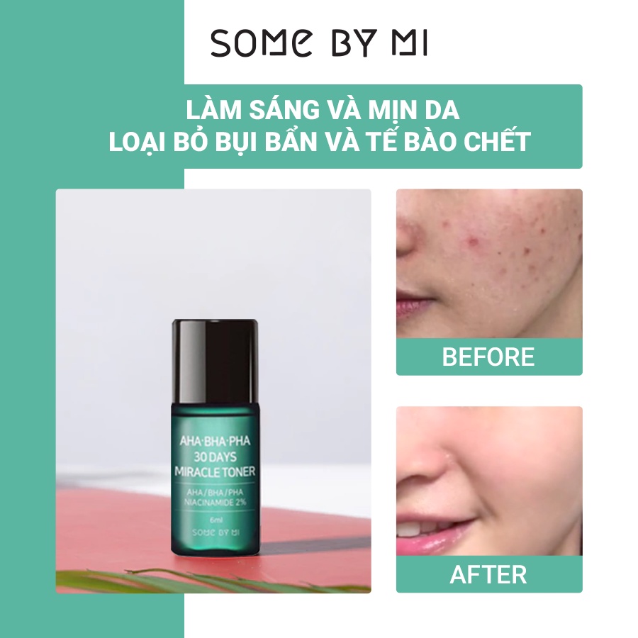 [Mã BMTTC60K giảm đến 60K đơn 50K] Nước Hoa Hồng Some By Mi AHA-BHA-PHA 30 Days Miracle Toner 6ml