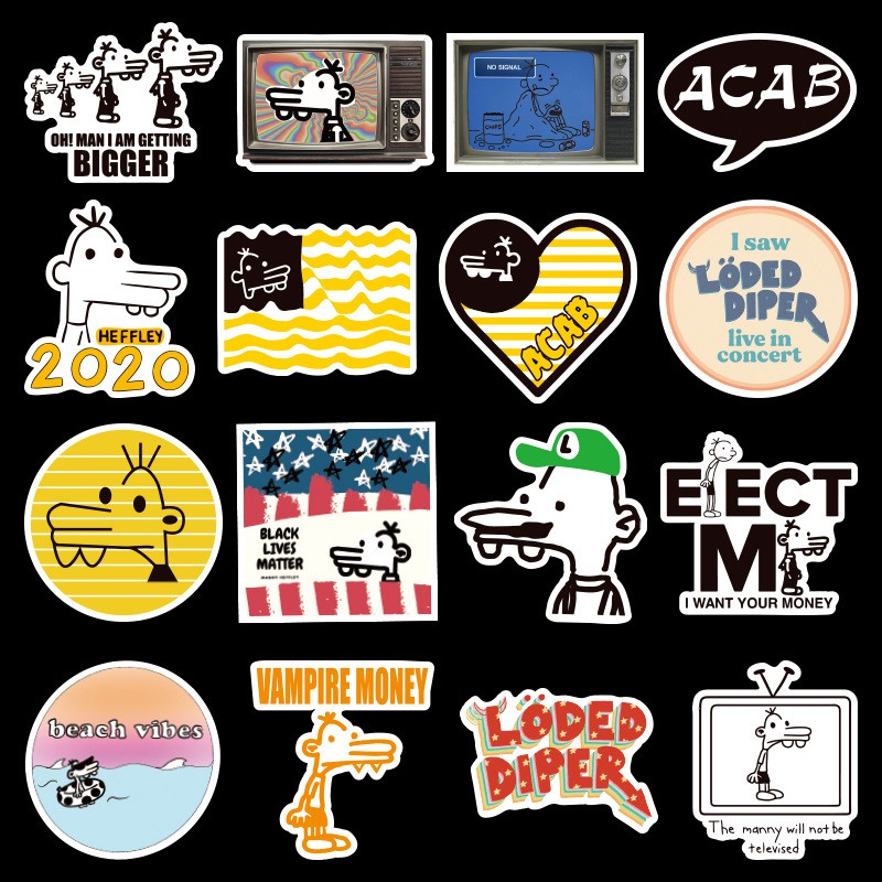 Set 50 miếng sticker dán trang trí hình nhân vật trong tiểu thuyết Nhật ký chú bé nhút nhát