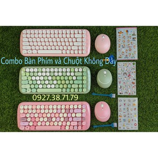 (CÓ SẴN) BỘ COMBO BÀN PHÍM CHUỘT KHÔNG DÂY MOFII CANDY - Tặng kèm Pin, Hình dán Sticker và Cọ phủi bụi