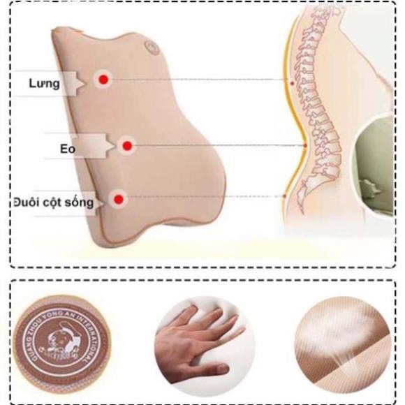 Gối tựa đầu, gối tựa cổ và tựa lưng cao su non dùng cho ô tô, ghế văn phòng cao cấp