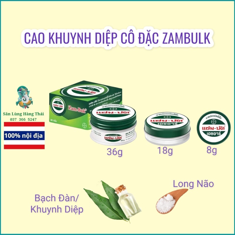 Dầu Cù Là Cao Khuynh Diệp Bạch Đàn Ngăn Côn Trùng Đốt Zam Buk Thái Lan